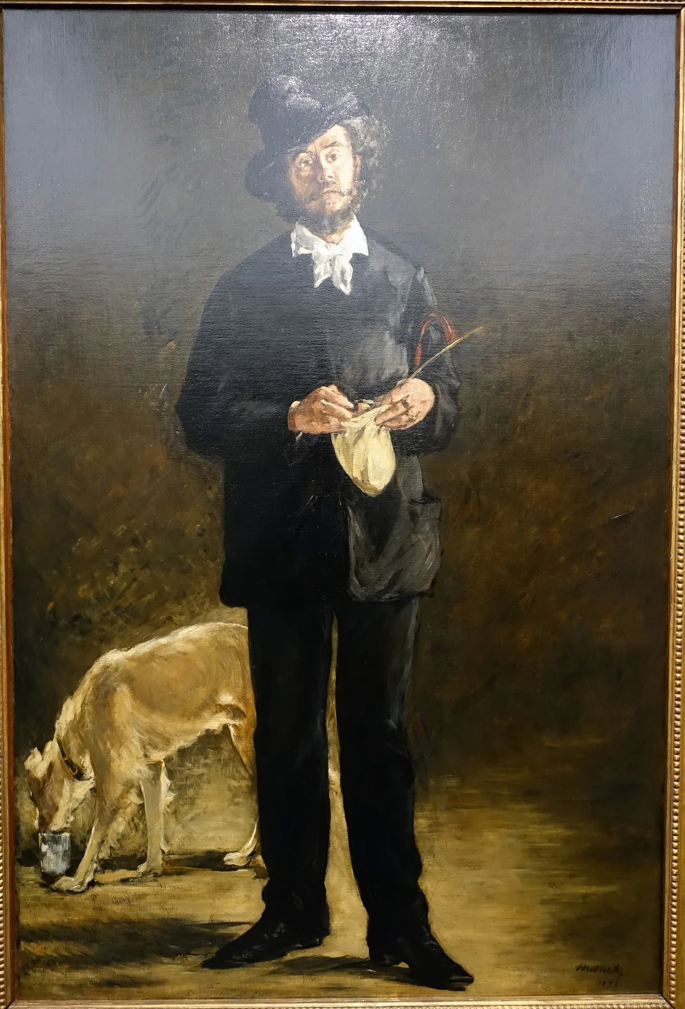 Portrait of Marcellin Desboutin, by Edouard Manet, oil, 1875