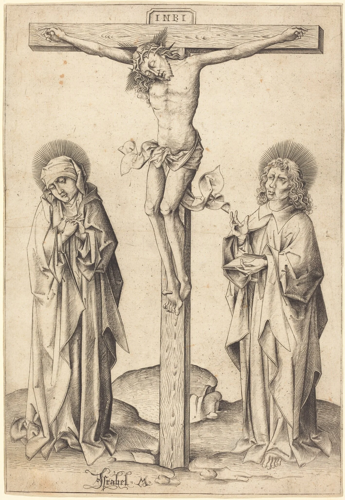 The Crucifixion, by Israhel van Meckenem, ink, 1480