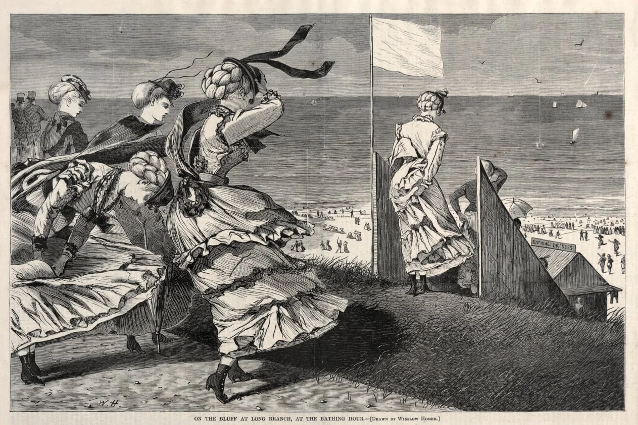 On the Bluff at Long Branch, at the Bathing Hour, by Winslow Homer, 1870