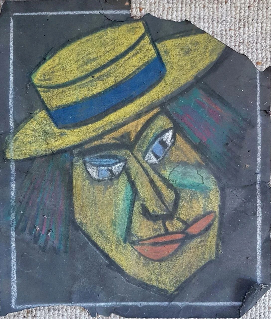 Fasnachtshelge "Strohhut", by Max Rickenbacher-Hufschmid, unspecified, 1957