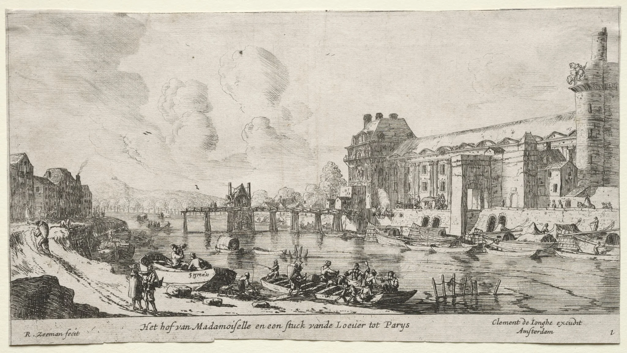Views of Paris:  View of the Louvre and the Tuileries, by Reinier Nooms, called Zeeman, 1650