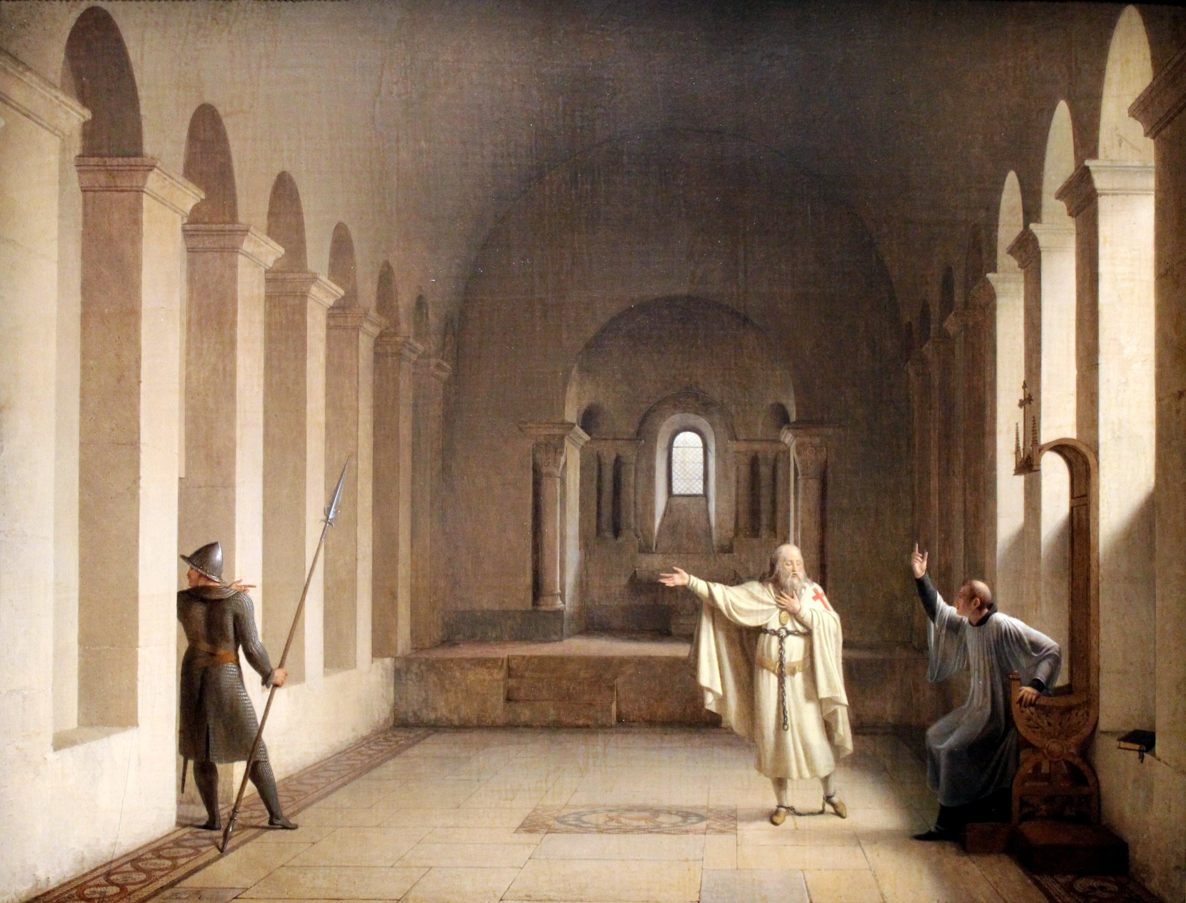 Jacques de Molay, grand maître des Templiers by Fleury-François Richard, by François Fleury-Richard, oil, 1806