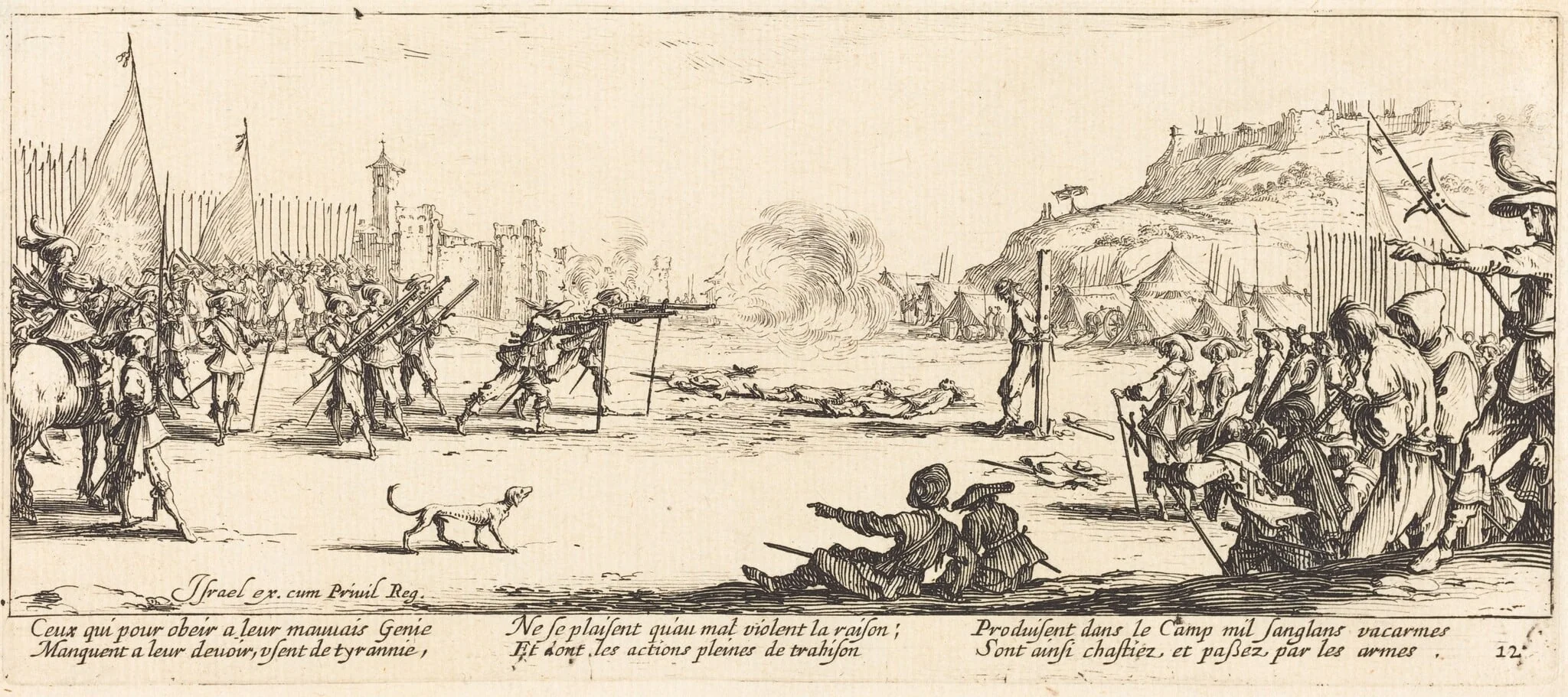 The Firing Squad, by Jacques Callot, ink, 1633