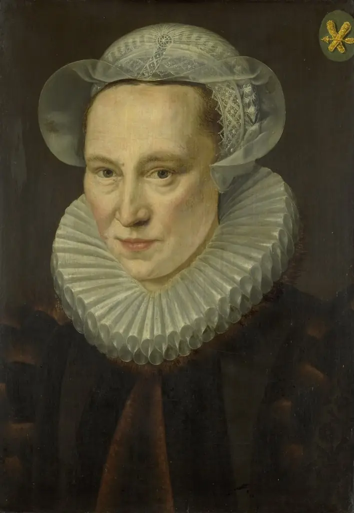 Portrait of Grietje Pietersdr Codde (d. 1607), wife of Jacob Bas
