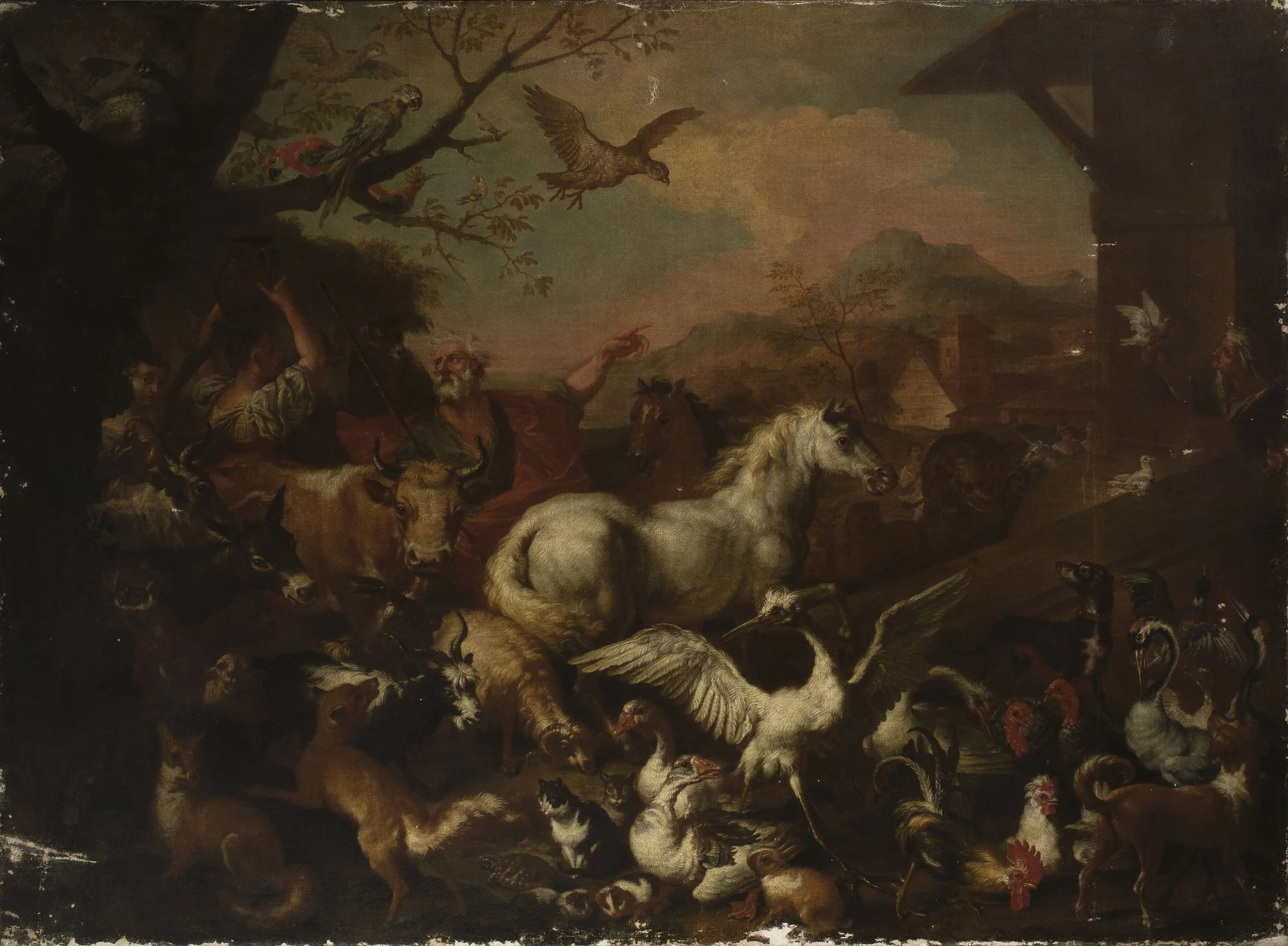 In front of Noah's Ark, by Sinibaldo Scorza, oil, 1620