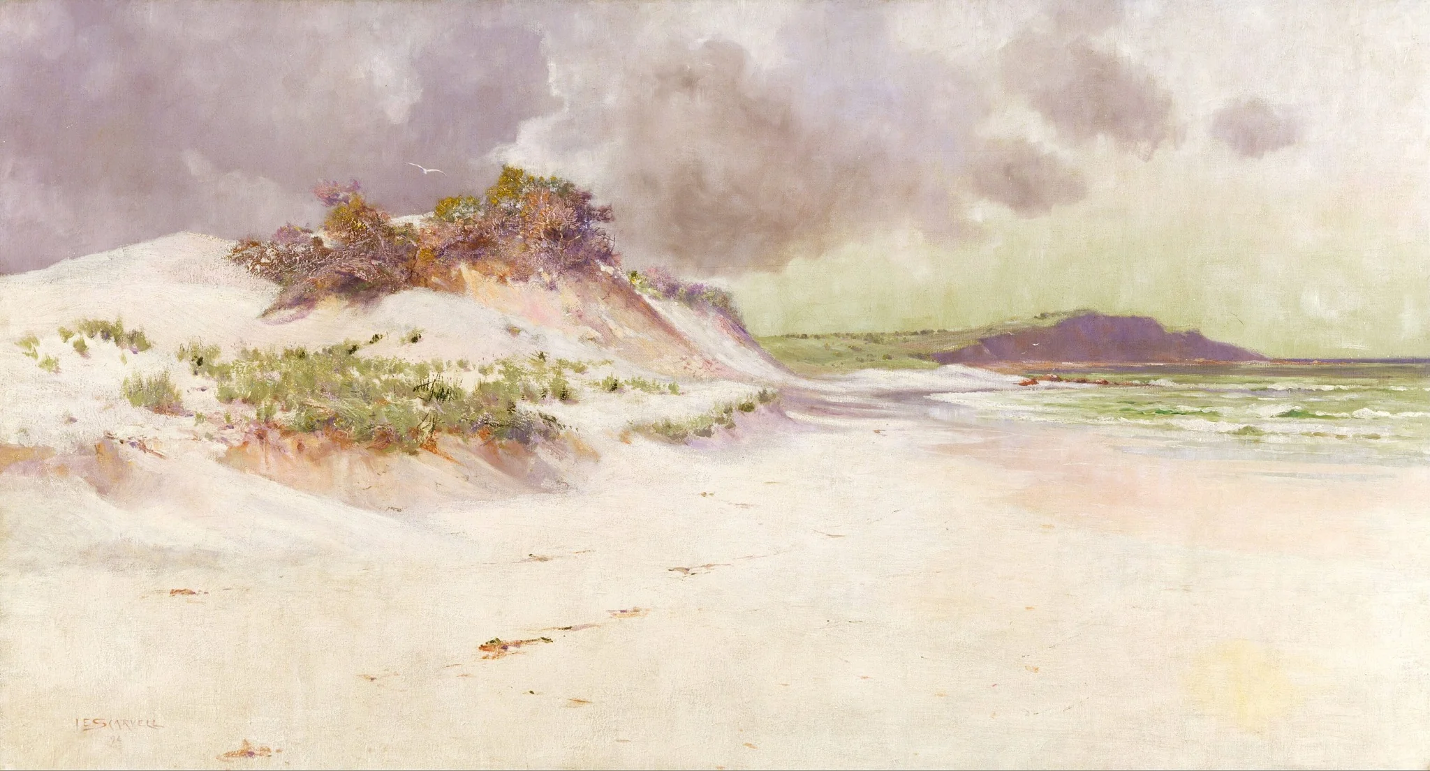 The lonely margin of the sea, by Jessie Emily Scarvell, oil, 1898