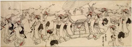 Women in procession with palanquin