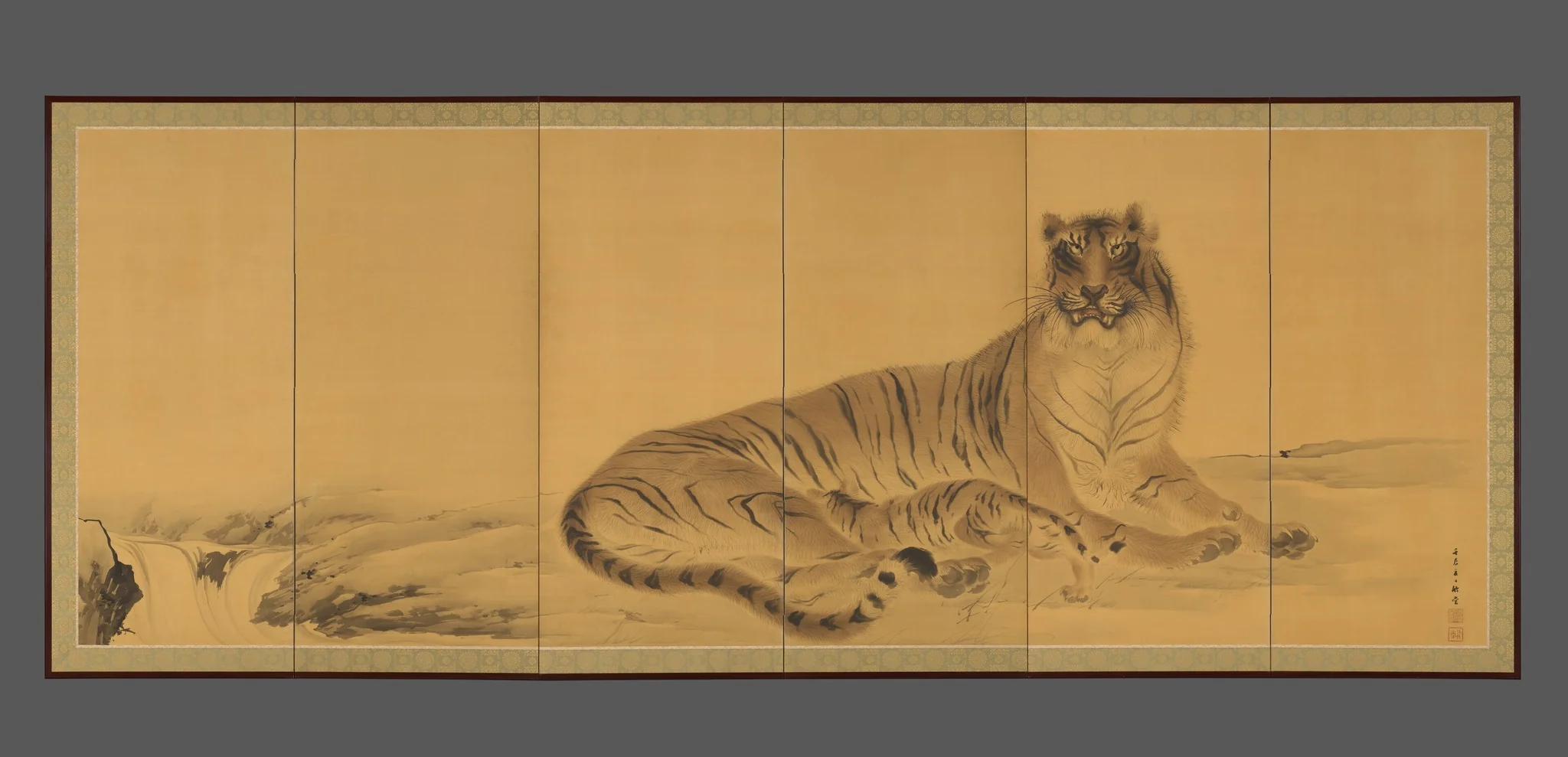 Tiger, Tigress and Cub, by Kishi Chikudō, unspecified, 1896