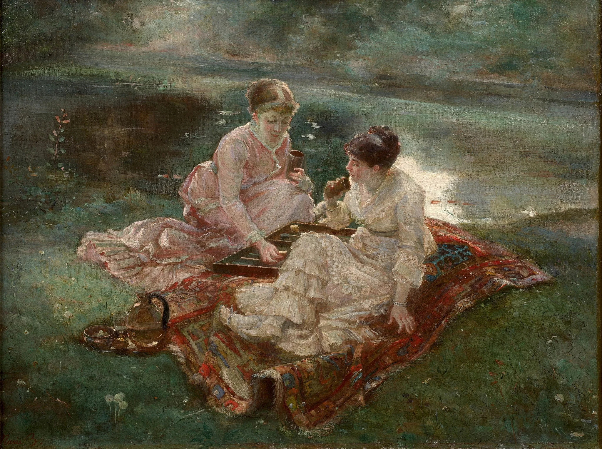 The Backgammon Players (Les joueuses de jacquet), by Marie Bracquemond, oil, 1870