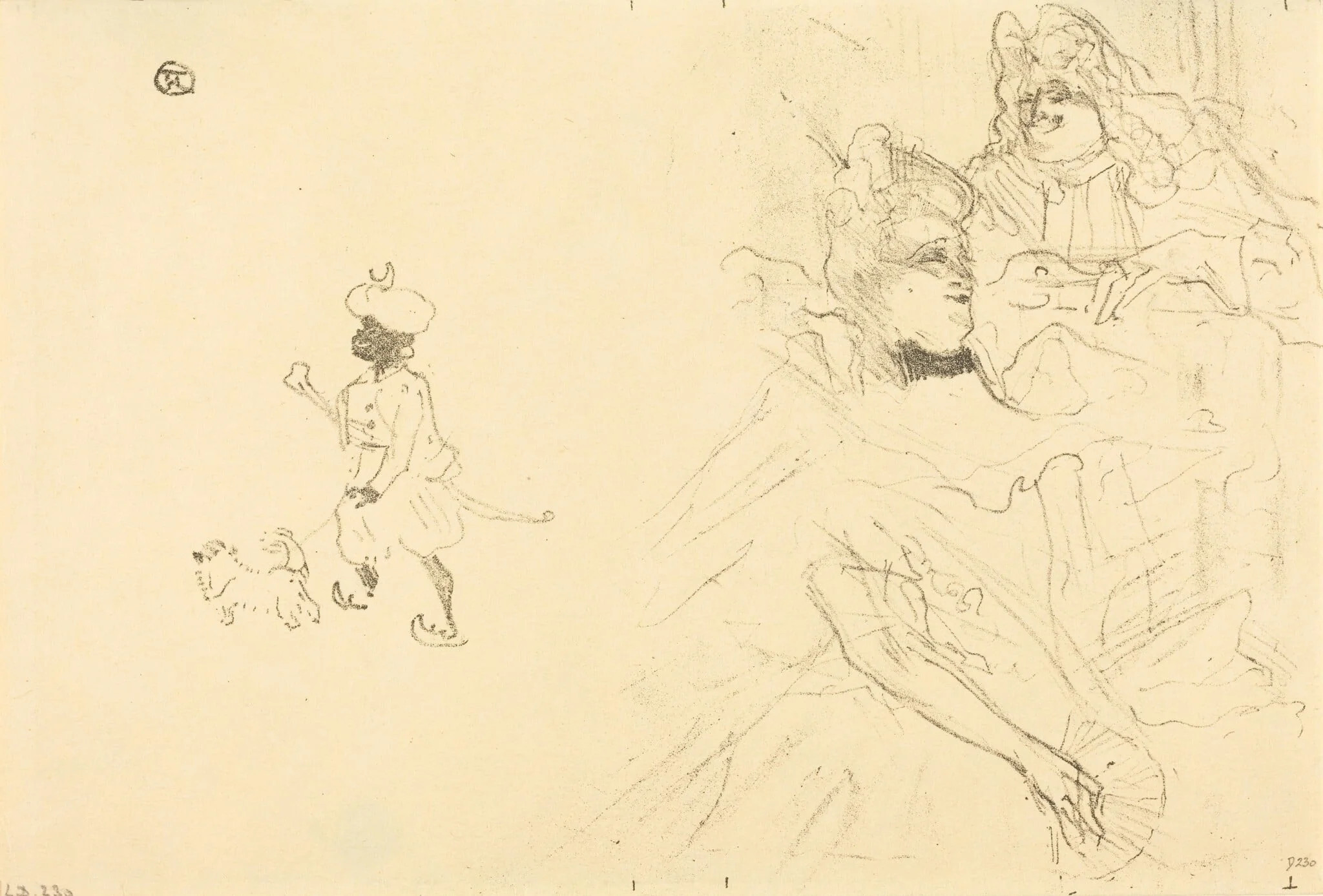 Cover for "L'example de Ninon de Lenclos amoureuse", by Henri de Toulouse-Lautrec, ink, 1897