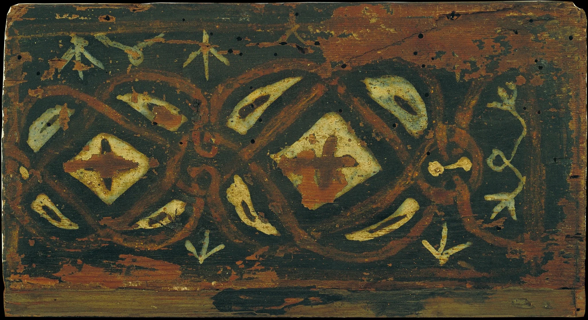 Small coffered ceiling panel with geometric motifs, by Unknown, unspecified, 1300