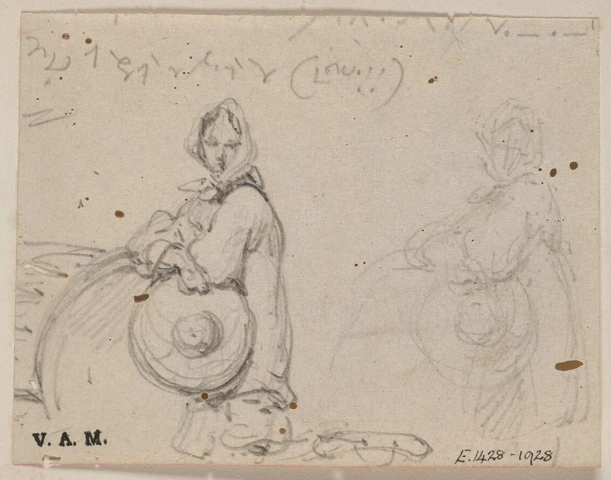 Two drawings of a boatwoman, by George Chinnery, 4