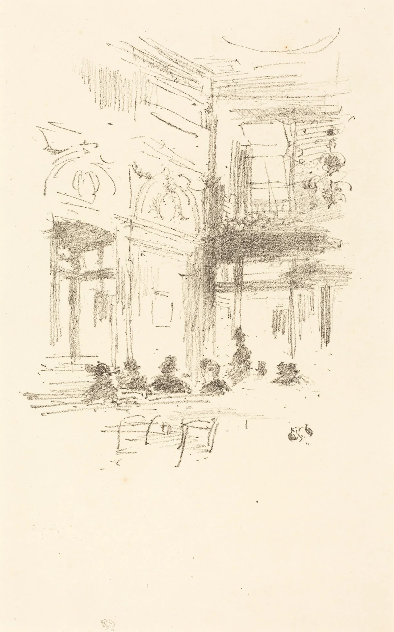 Gatti's, by James McNeill Whistler, ink, 1890