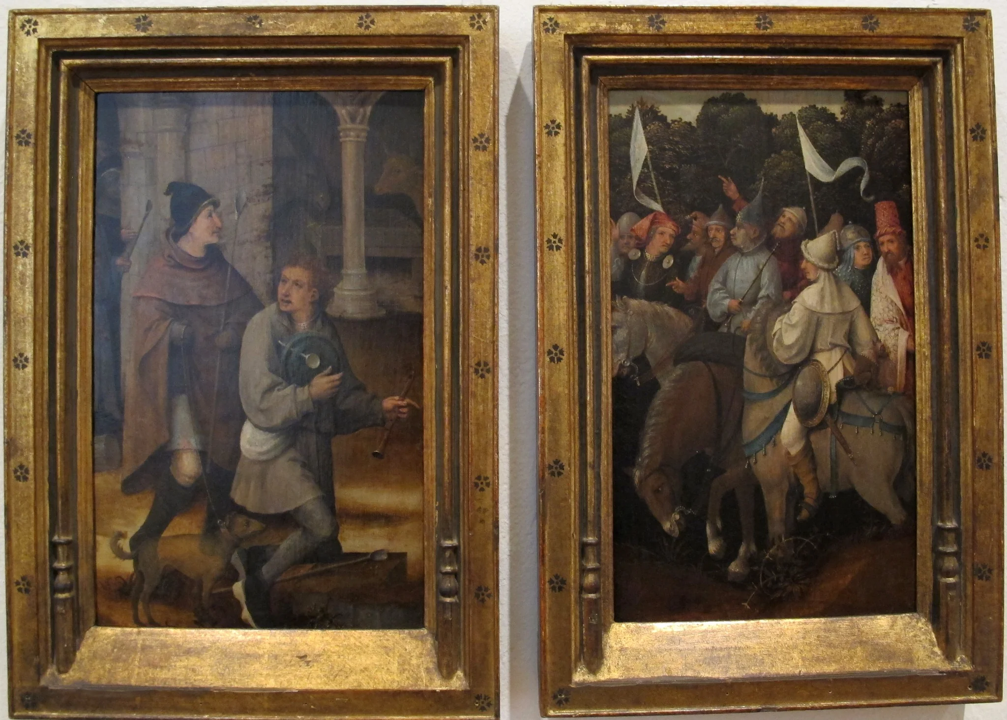 Two Shepherds and Retinue of the Magi, by Unknown, oil, 1550