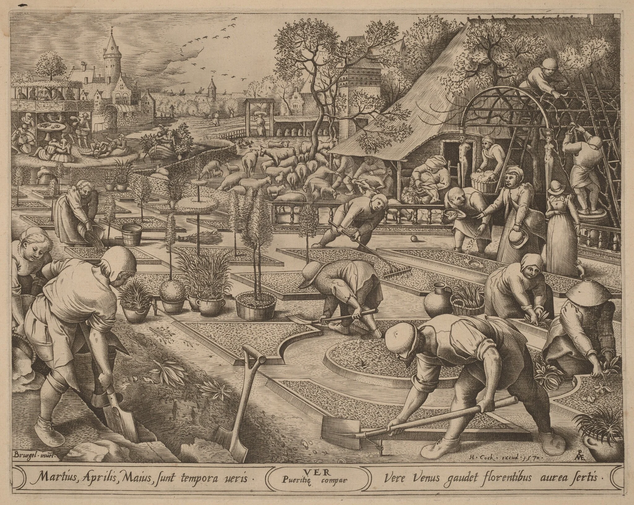 Spring, by Pieter van der Heyden, ink, 1570