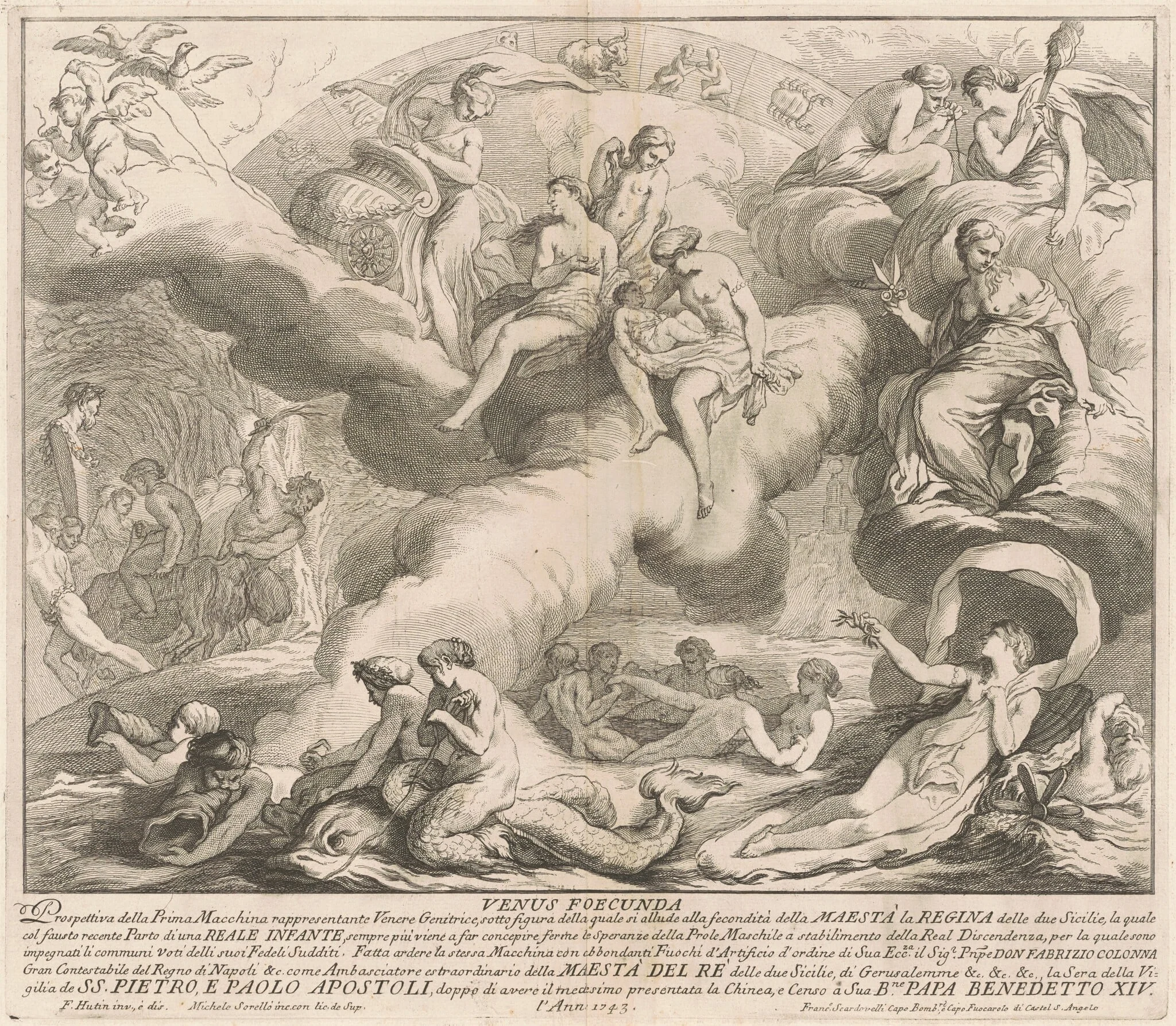 The Prima Macchina for the Chinea of 1743: Venus Genetrix, by Miguel de Sorellò, ink, 1743