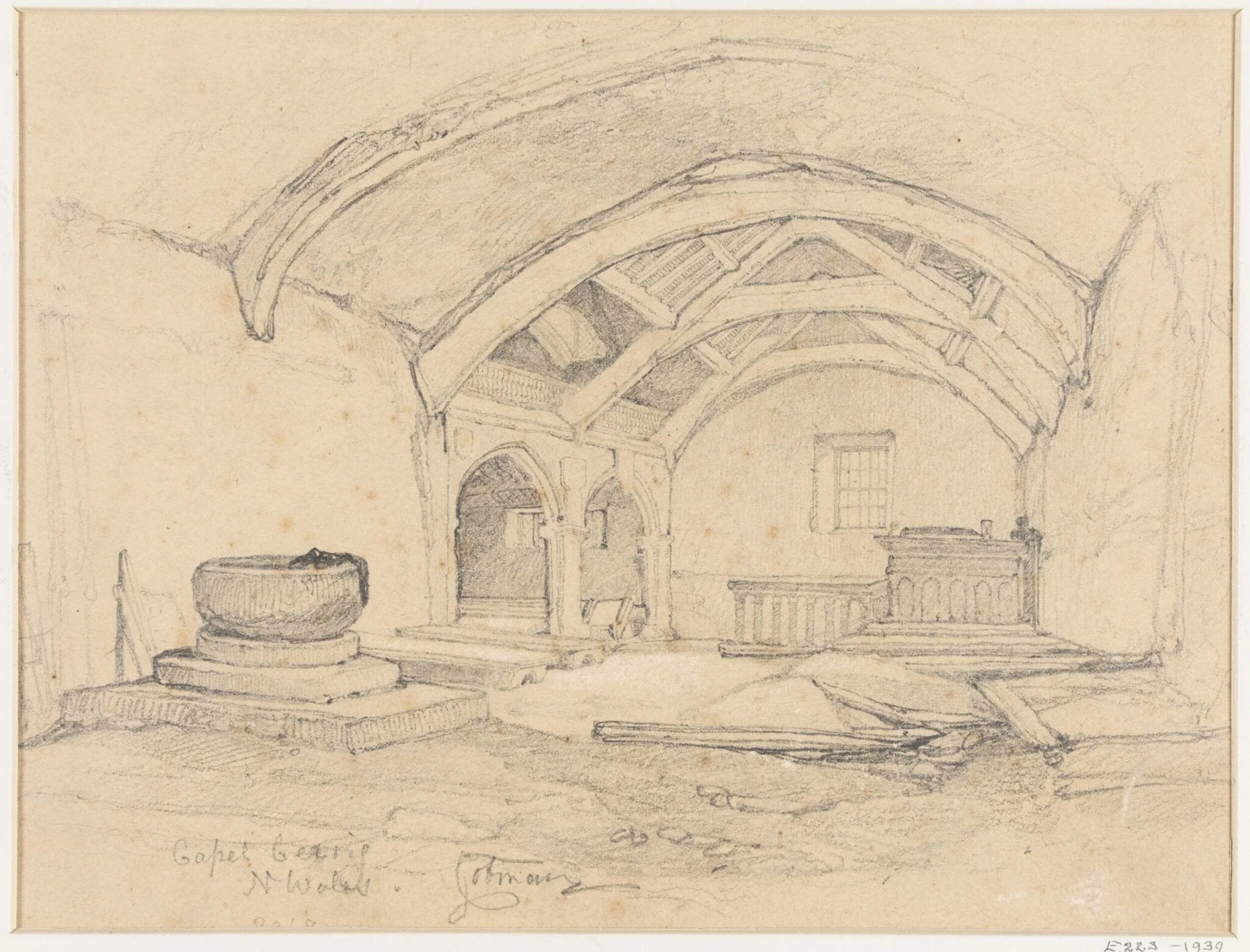 Interior of the church at Capel Curig, Carnarvonshire