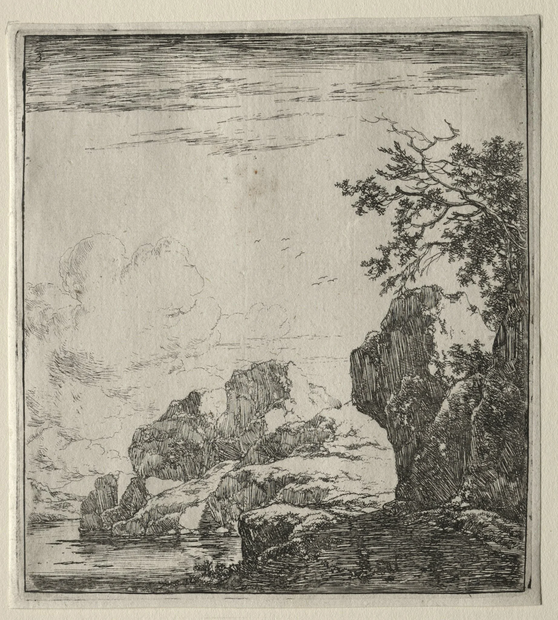 Le rocher couvert de buissons, by Herman Naiwinx, 1646