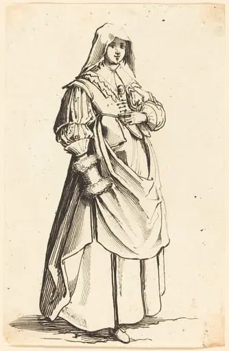 Bourgeoise with Muff, Facing Right