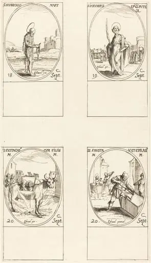 St. Ferreolus; St. Januarius; St. Eustachius & his Children; Sts. Fausta & Evelasius