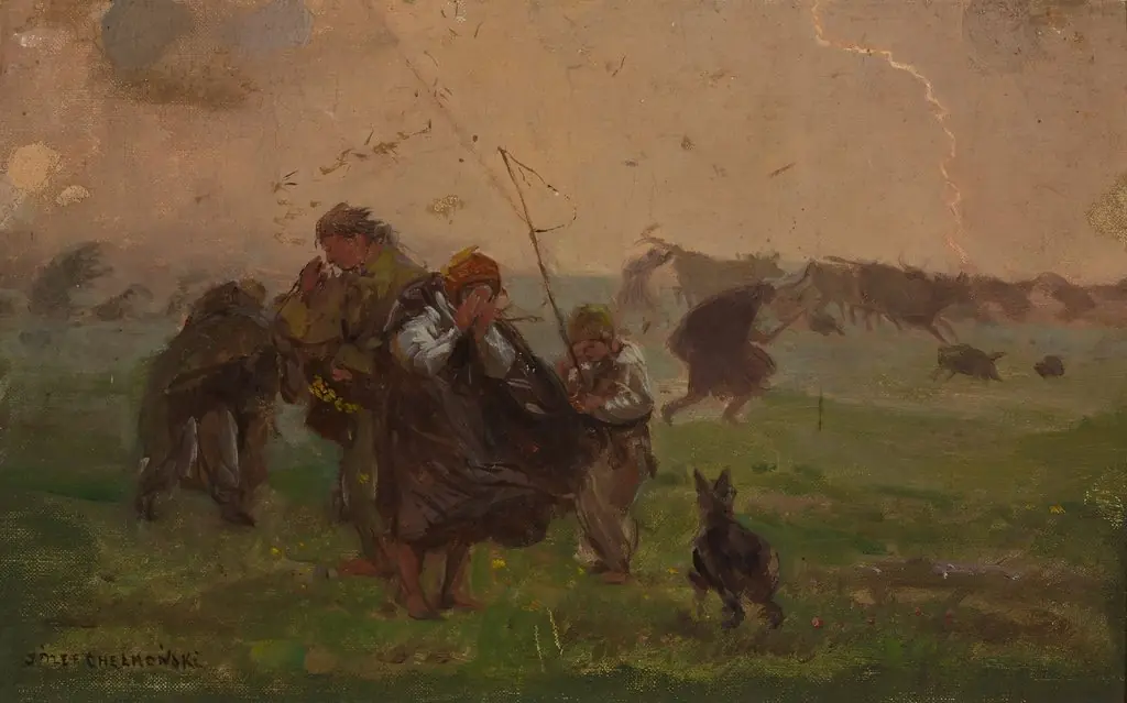 Before the storm, sketch for the painting “Storm”