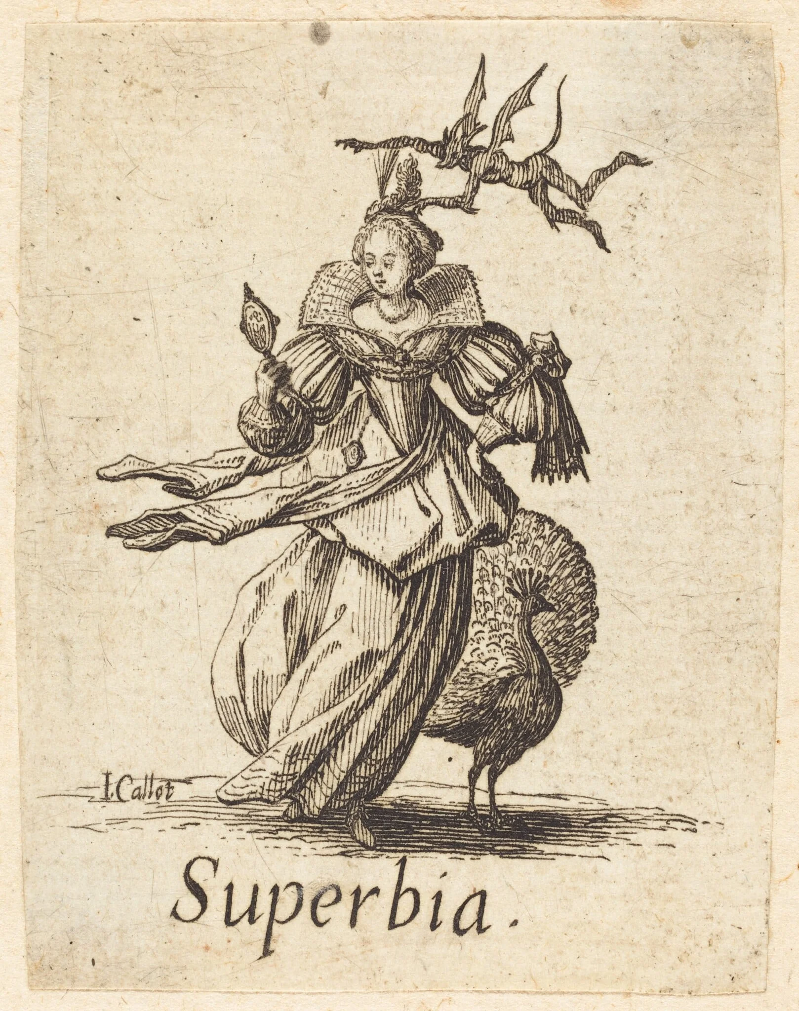 Pride (Vanity), by Jacques Callot, ink, 1621