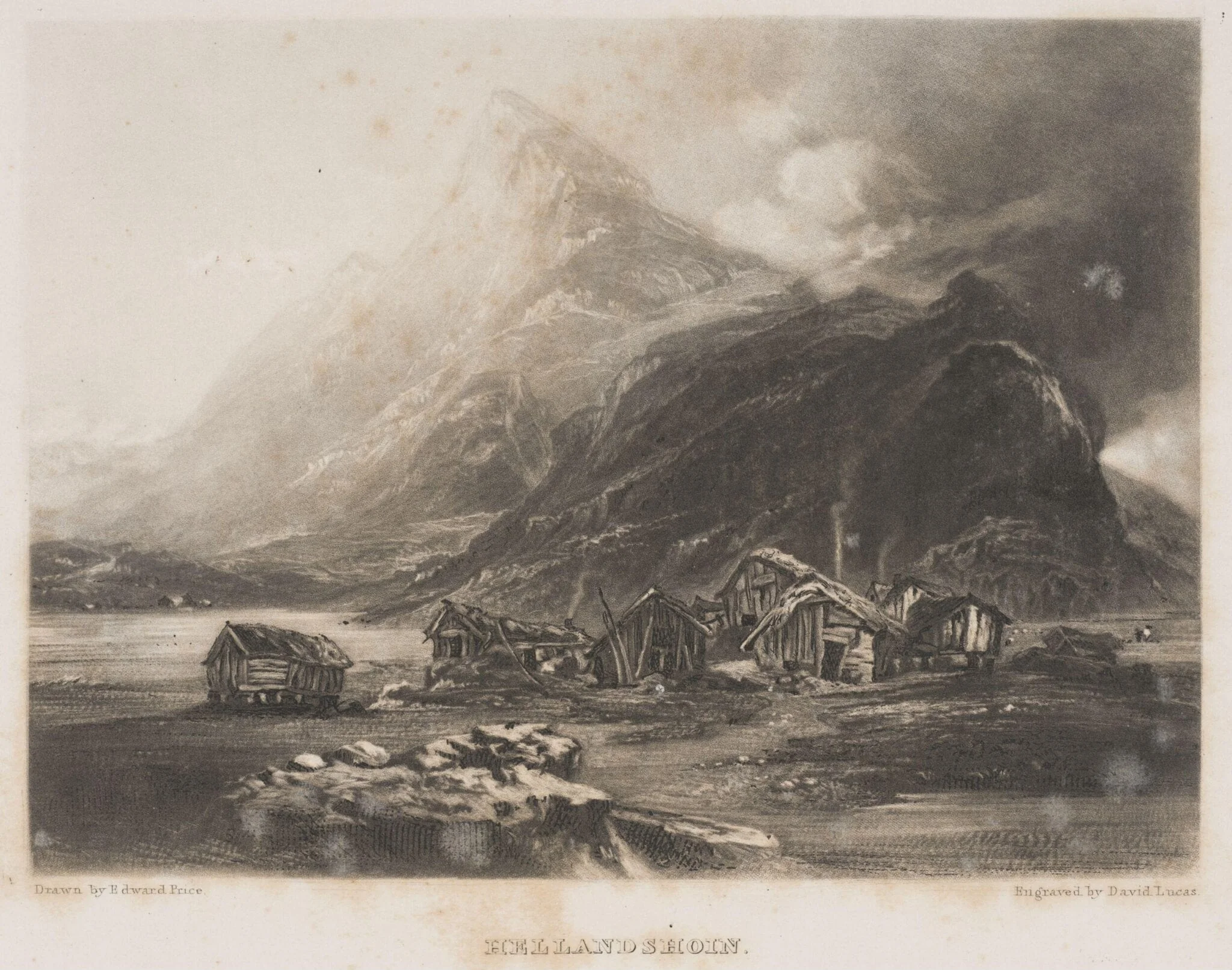 Mills on the Fi-eld near Hellandshoin, by Edward Price, 1834