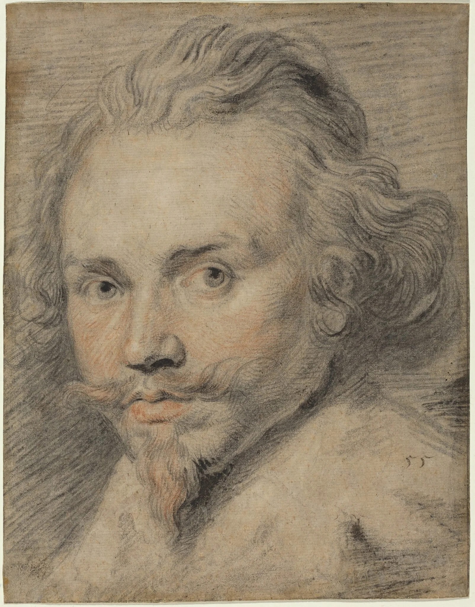 Portrait of a Man, by Pieter Claesz Soutman, chalk, 1618