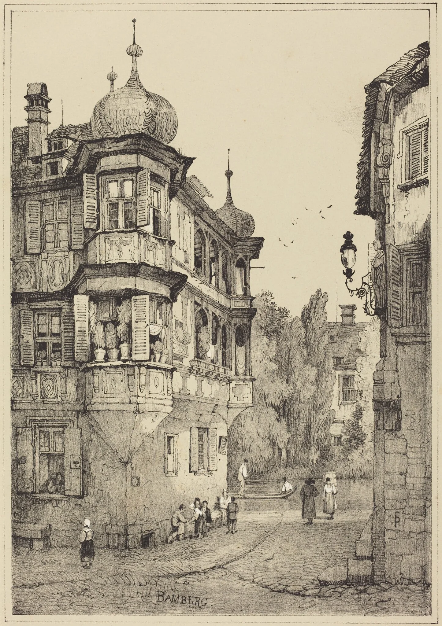 Bamberg, by Samuel Prout, gouache, 1818