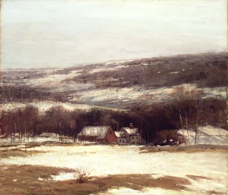 Winter Landscape, by Alexander Theobald Van Laer, oil, 1907