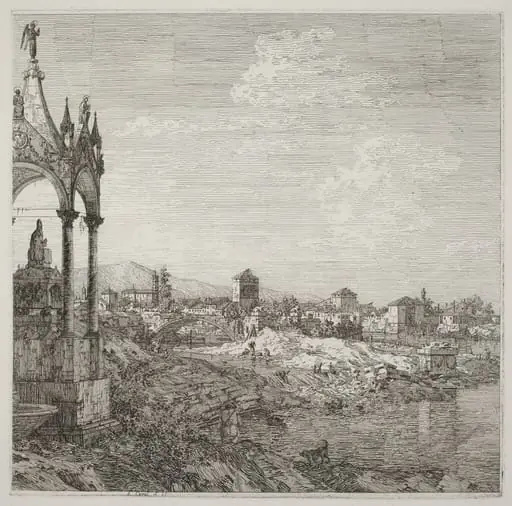 View of a Town with a Bishop's Tomb