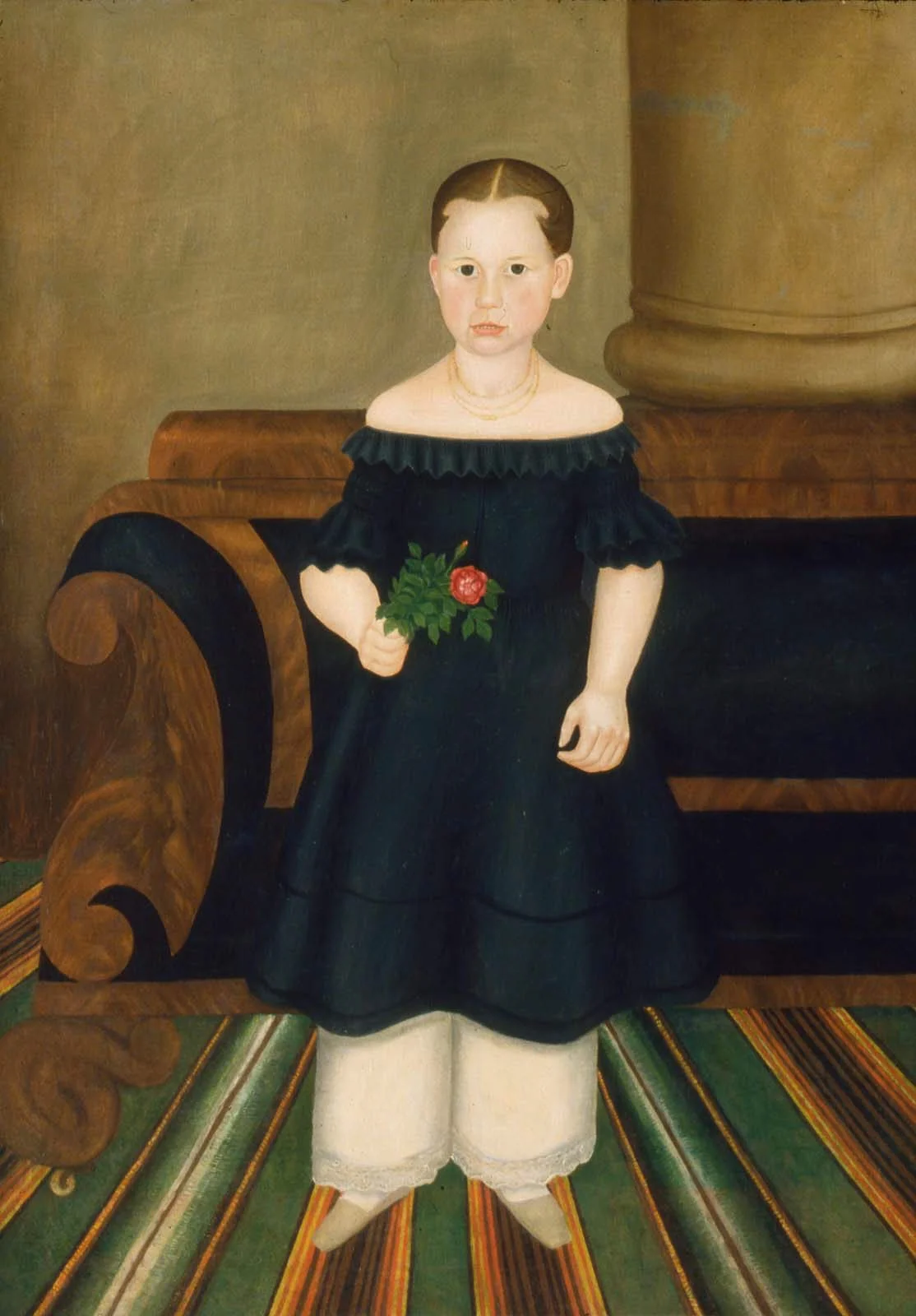 Girl in Black with Rose