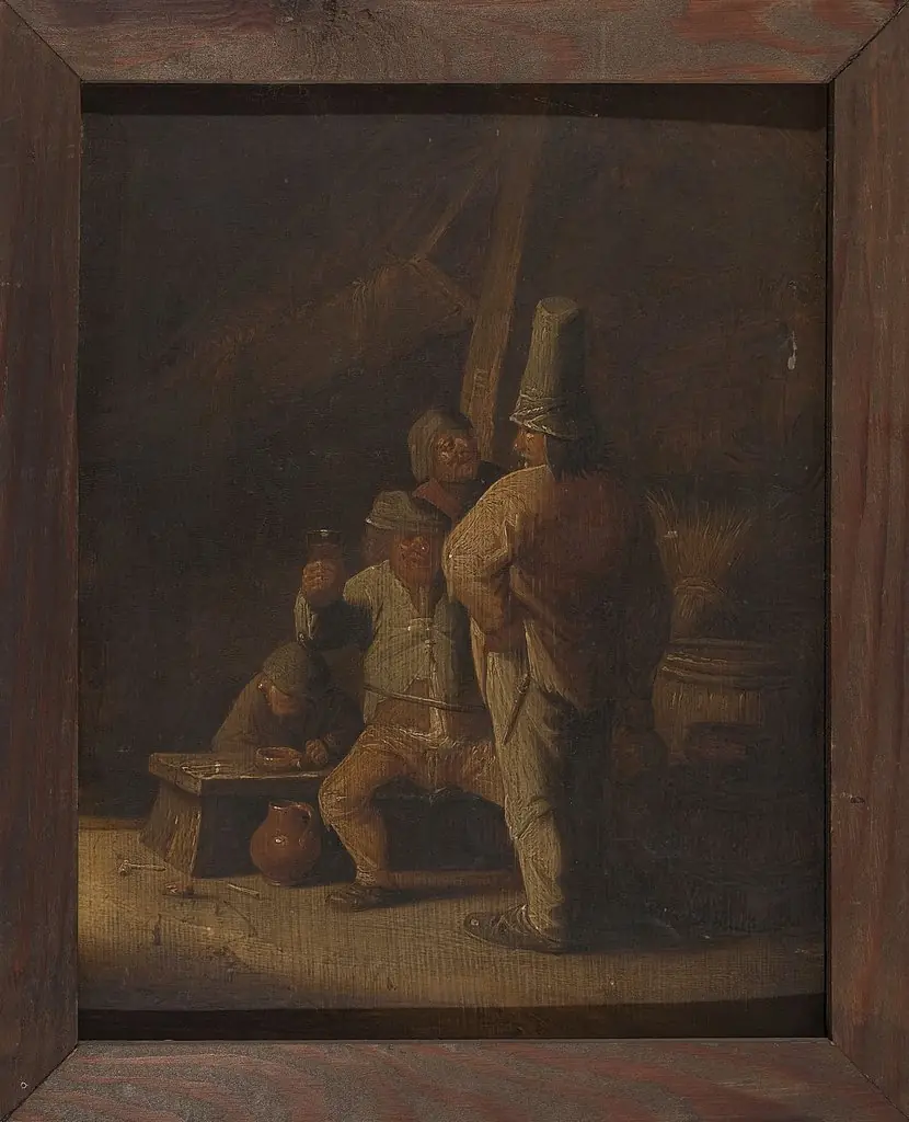 Peasants drinking wine
