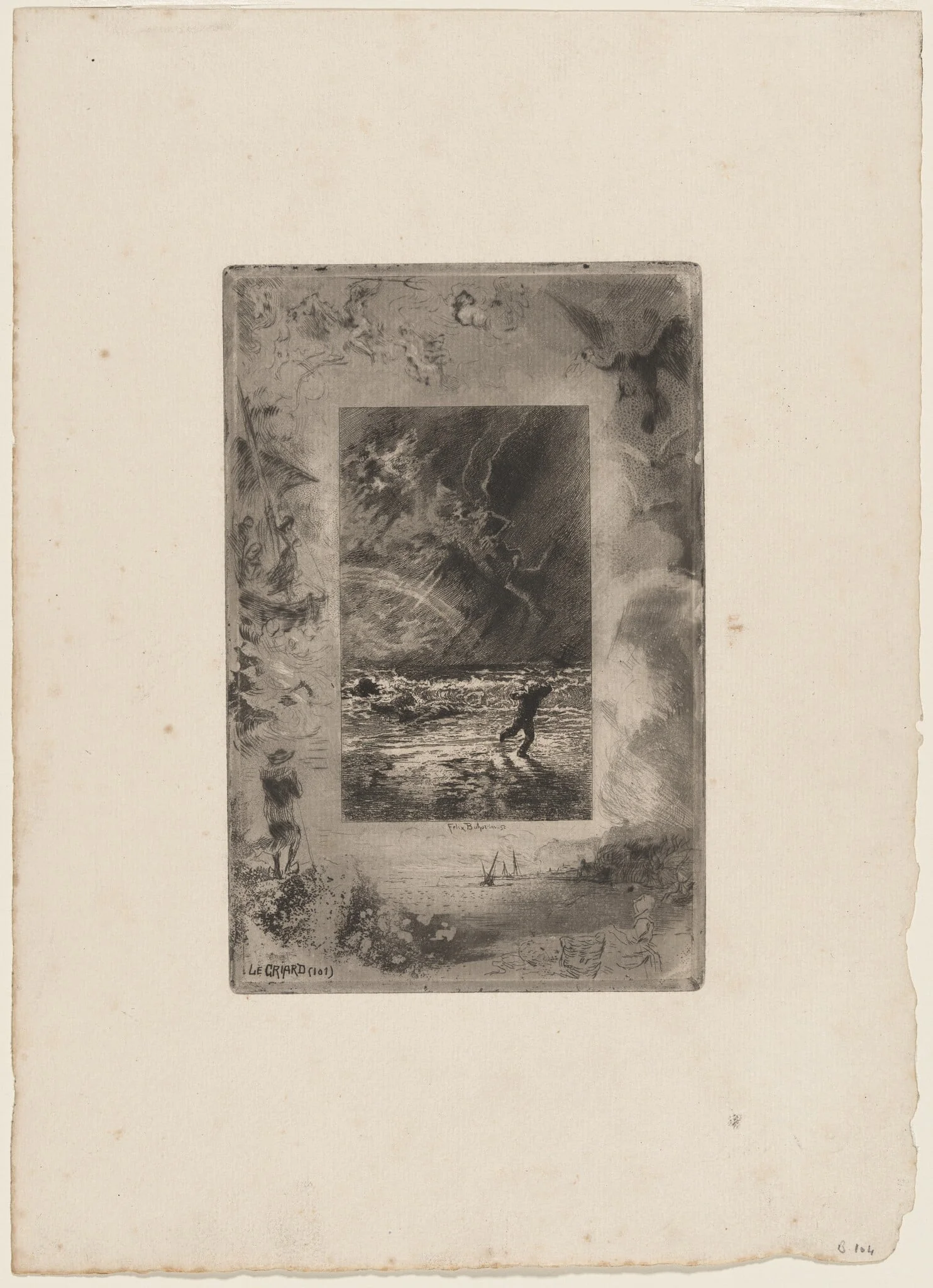 Le Criard, by Félix-Hilaire Buhot, ink, 1874