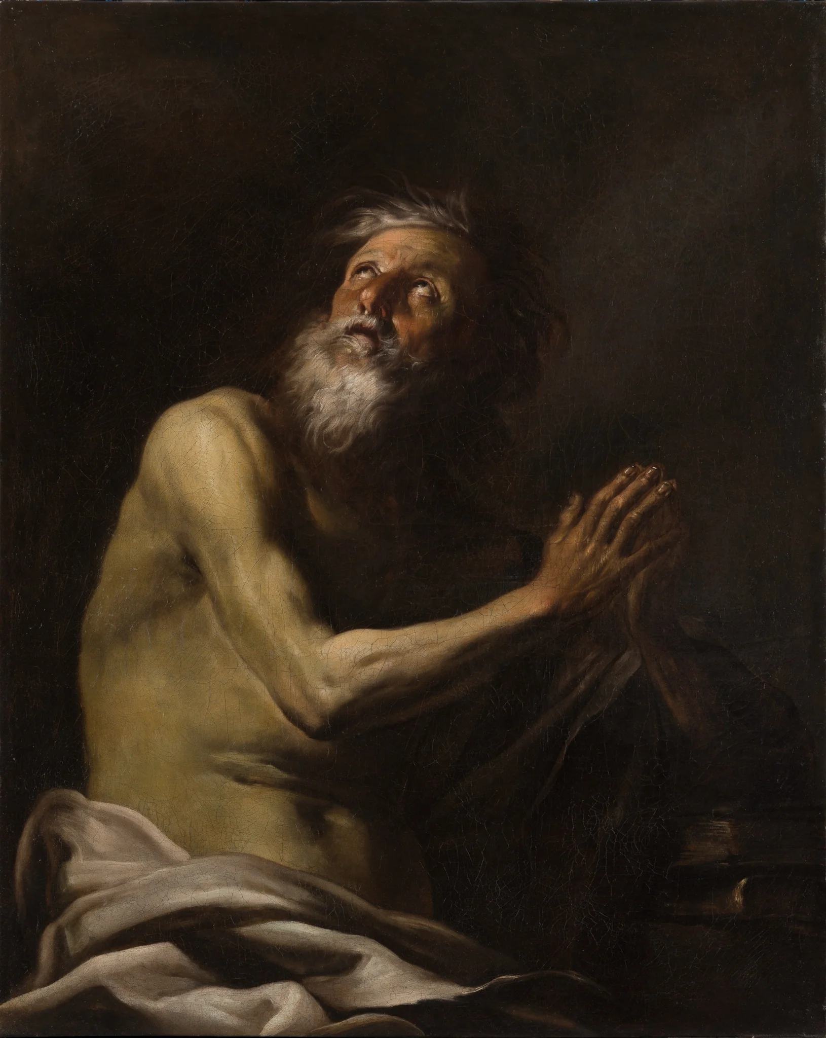 Hermit Saint (Paul the Hermit?), by Giacinto Brandi, oil, 1675