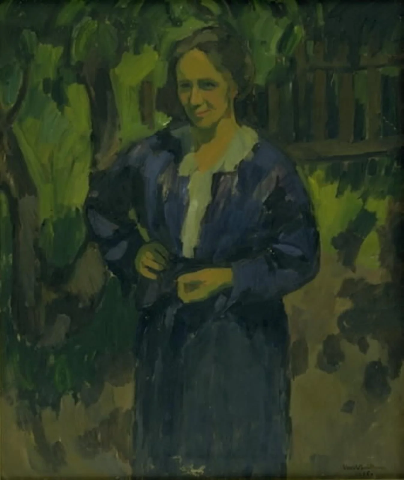 A Lady in a Garden. Anna Thorup, by Unknown, 1915