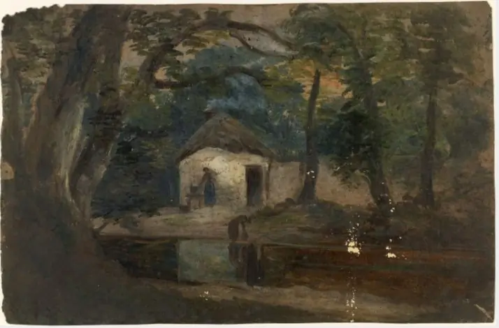 Woman at Work outside a Cottage