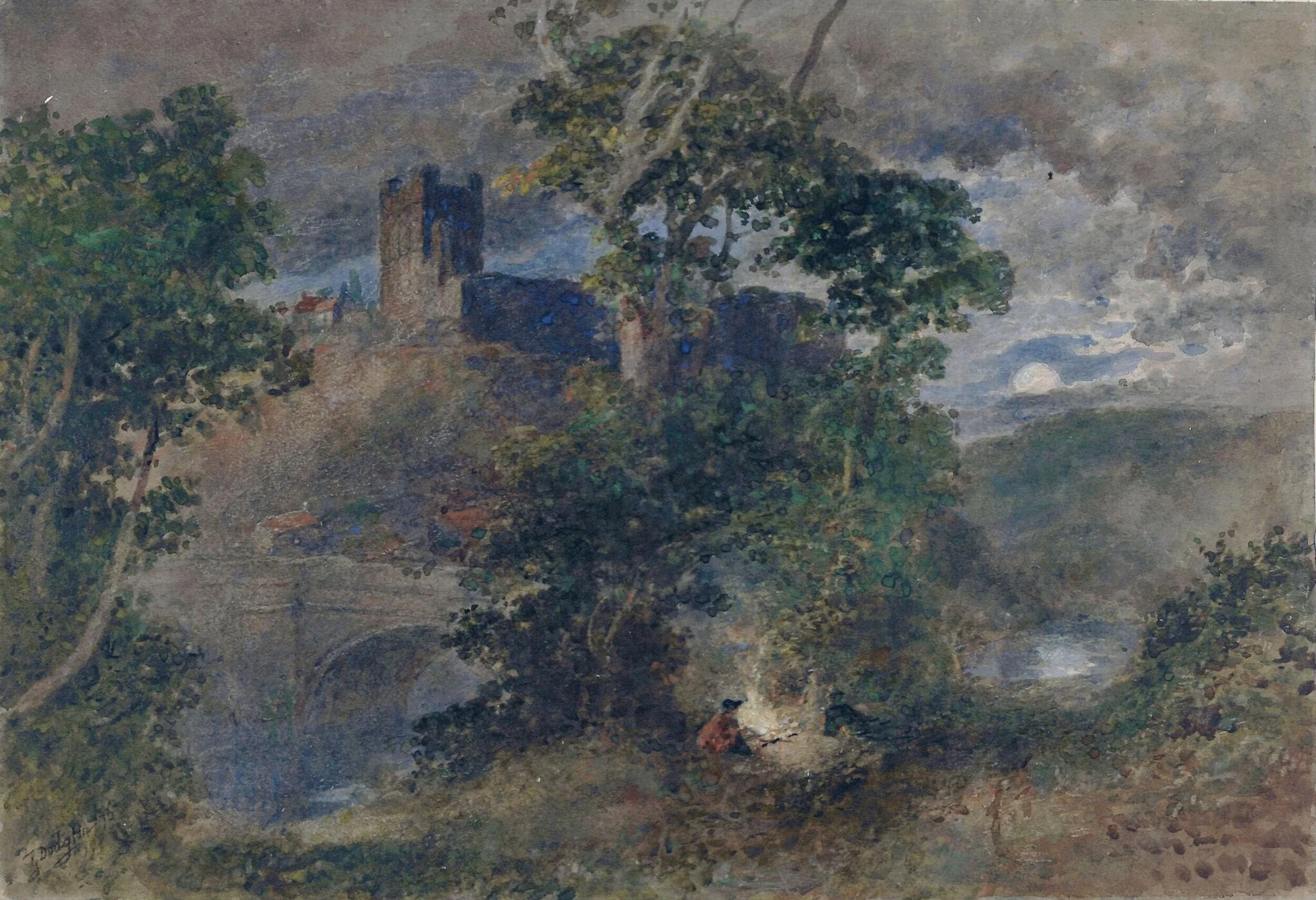 Richmond Castle, Yorkshire, by George Haydock Dodgson, watercolor, 1876