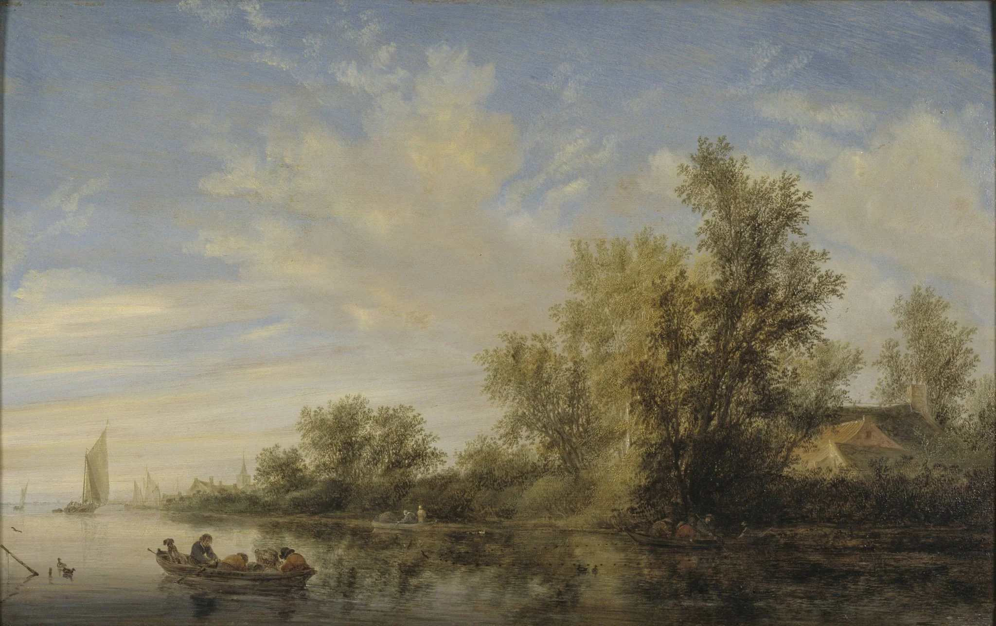 River Landscape, by Unknown, unspecified, 1644
