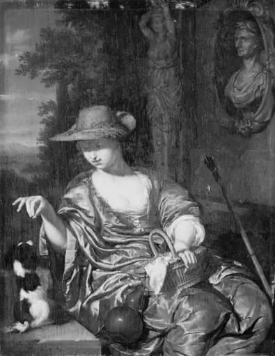 A Shepherdess with a Dog