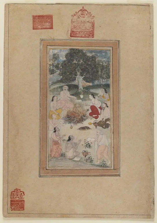 Sadhus Gathered Around a Fire