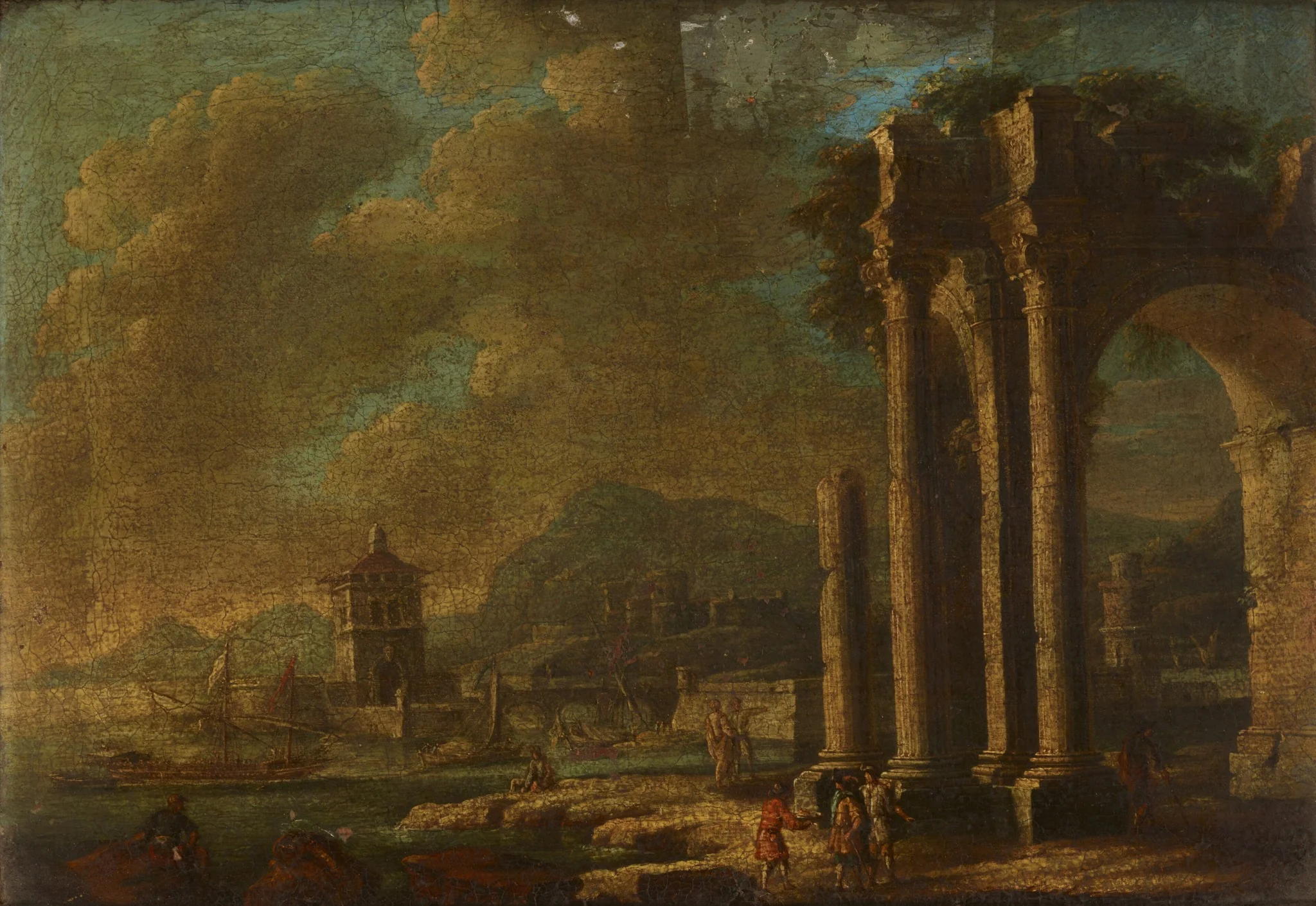 Landscape with Ruins, by Leonardo Coccorante, oil, 1725