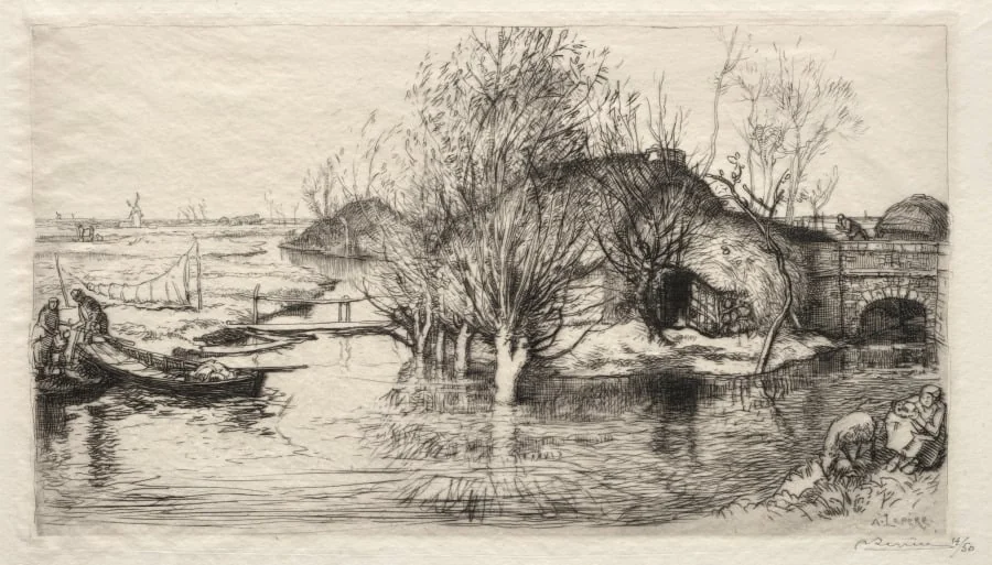 La Masure Inondée, by Auguste Lepère, 1915