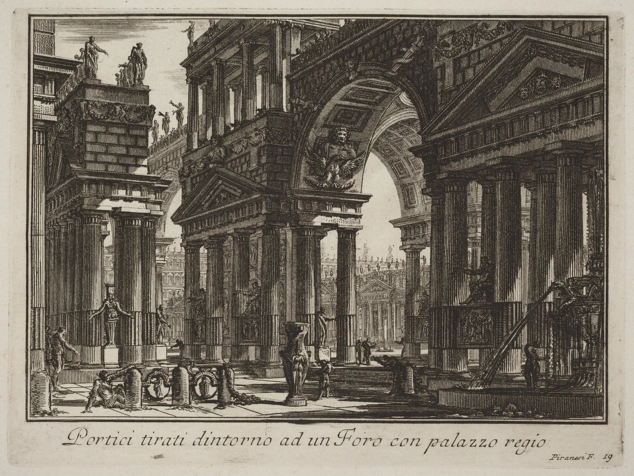 Portici tirati dintorno ad un Foro con palazzo regio
