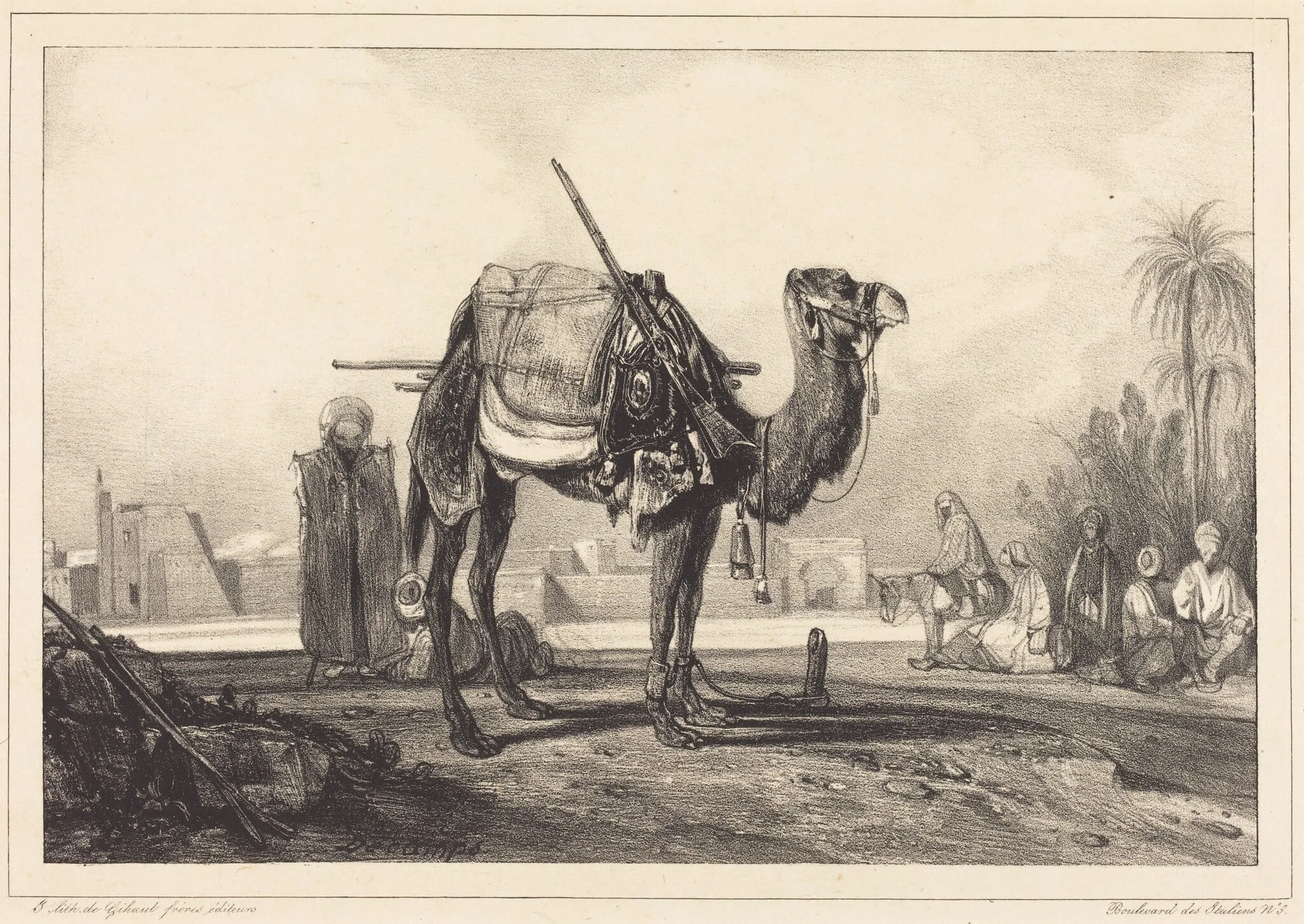 Camel and Arabs, by Alexandre Gabriel Decamps, ink, 1801