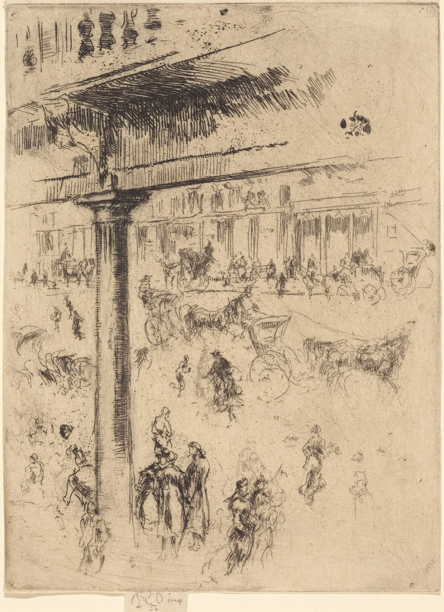 Regent's Quadrant, by James McNeill Whistler, ink, 1880