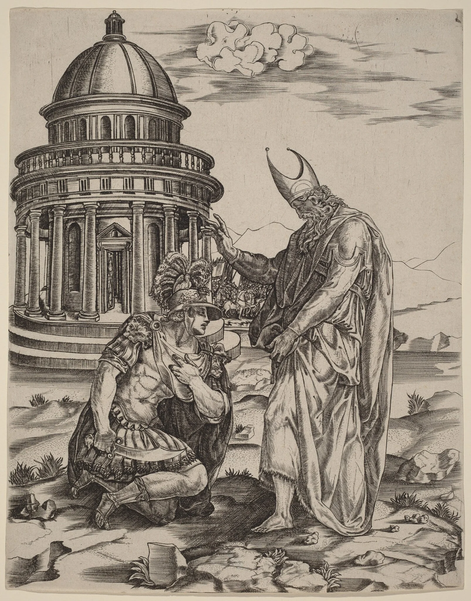 Alexander and the High Priest of Jerusalem, by Master IRs, ink, 1515
