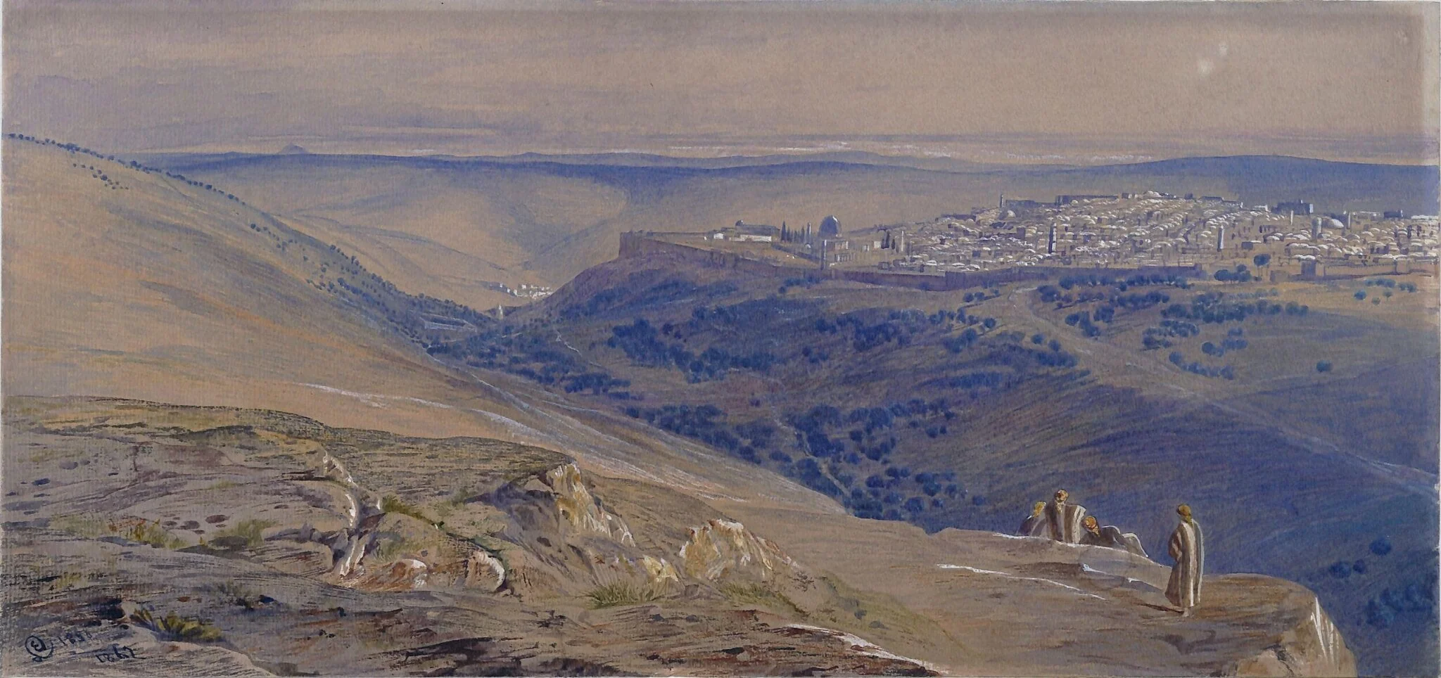 Jerusalem, by Edward Lear, watercolor, 1860
