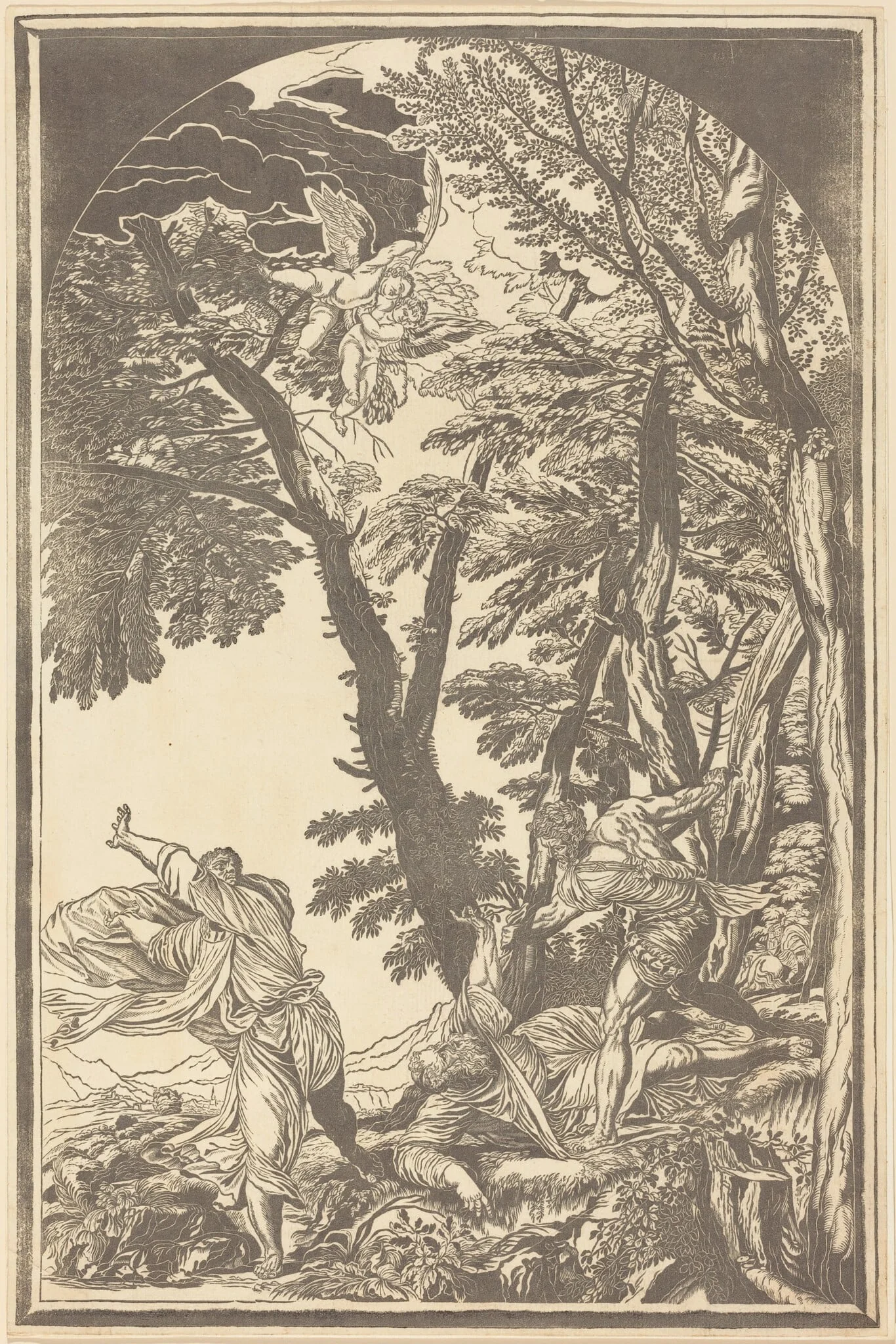 The Death of Saint Peter Martyr, by John Baptist Jackson, ink, 1739