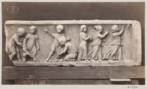 Marble bas-relief of Children playing